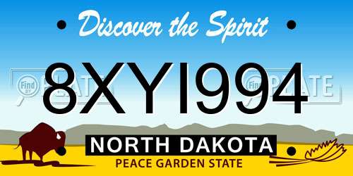 8XYI994 North Dakota License Plate