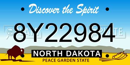 8Y22984 North Dakota License Plate