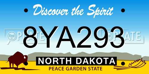 8YA293 North Dakota License Plate
