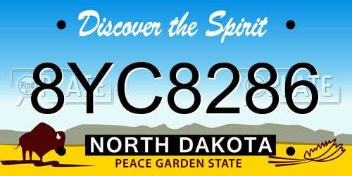 8YC8286 North Dakota License Plate