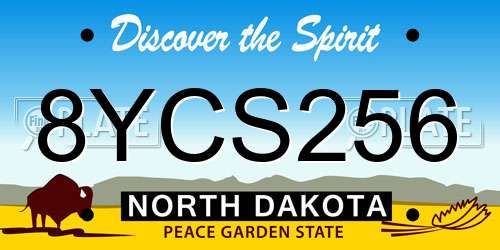 8YCS256 North Dakota License Plate