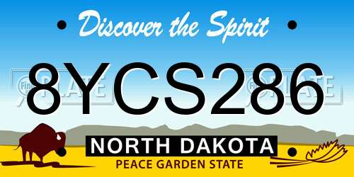8YCS286 North Dakota License Plate