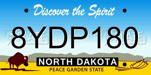 8YDP180 North Dakota License Plate