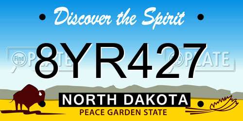 8YR427 North Dakota License Plate