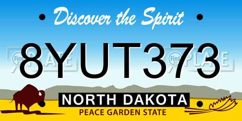 8YUT373 North Dakota License Plate