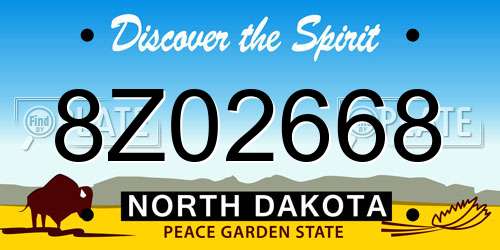 8Z02668 North Dakota License Plate