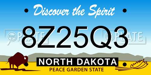 8Z25Q3 North Dakota License Plate