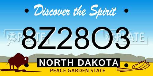 8Z28O3 North Dakota License Plate