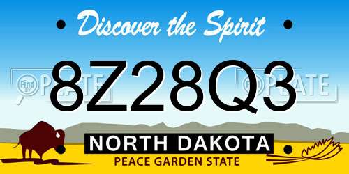 8Z28Q3 North Dakota License Plate