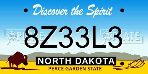 8Z33L3 North Dakota License Plate