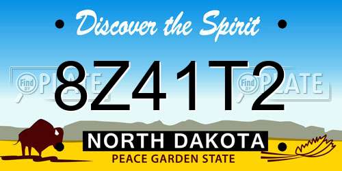 8Z41T2 North Dakota License Plate