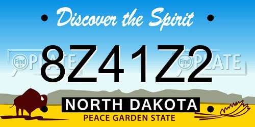 8Z41Z2 North Dakota License Plate