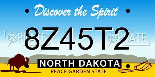 8Z45T2 North Dakota License Plate