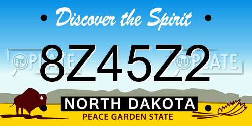 8Z45Z2 North Dakota License Plate