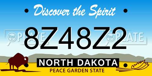 8Z48Z2 North Dakota License Plate