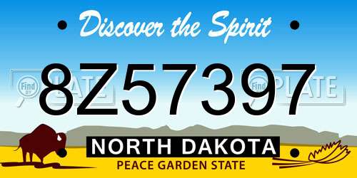 8Z57397 North Dakota License Plate