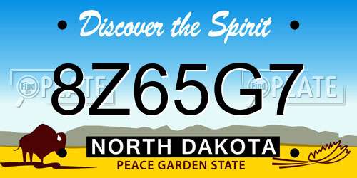 8Z65G7 North Dakota License Plate