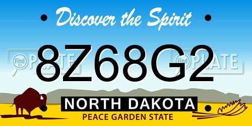 8Z68G2 North Dakota License Plate