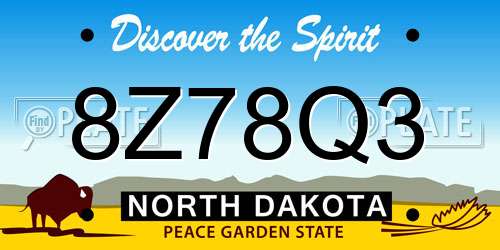 8Z78Q3 North Dakota License Plate