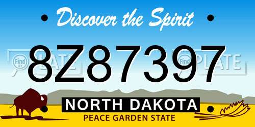 8Z87397 North Dakota License Plate