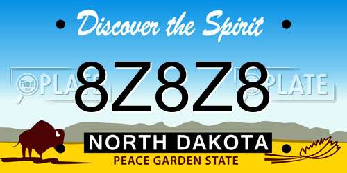 8Z8Z8 North Dakota License Plate