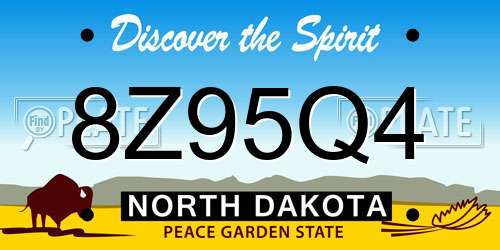 8Z95Q4 North Dakota License Plate