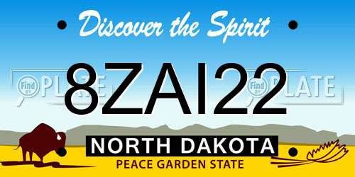 8ZAI22 North Dakota License Plate