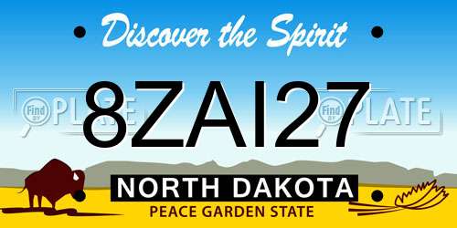 8ZAI27 North Dakota License Plate