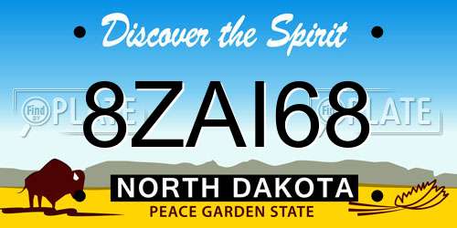 8ZAI68 North Dakota License Plate