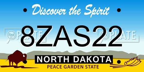 8ZAS22 North Dakota License Plate