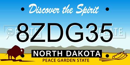 8ZDG35 North Dakota License Plate