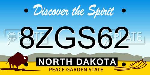 8ZGS62 North Dakota License Plate