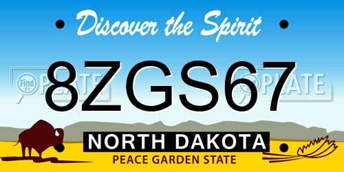 8ZGS67 North Dakota License Plate