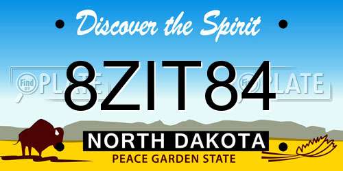 8ZIT84 North Dakota License Plate