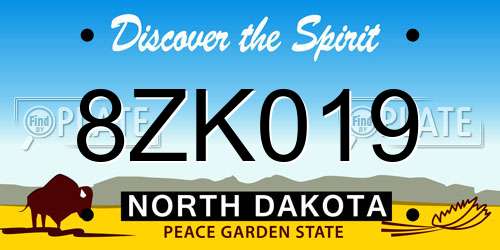 8ZK019 North Dakota License Plate