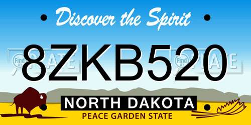 8ZKB520 North Dakota License Plate