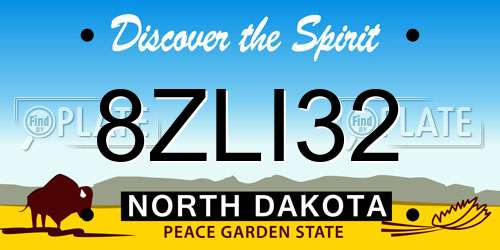 8ZLI32 North Dakota License Plate