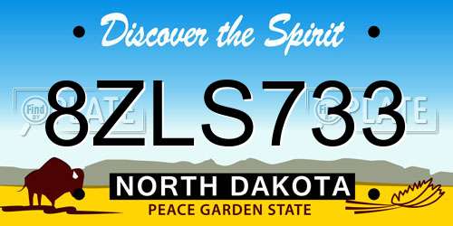 8ZLS733 North Dakota License Plate