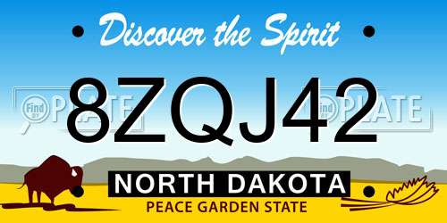 8ZQJ42 North Dakota License Plate