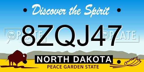 8ZQJ47 North Dakota License Plate