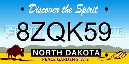 8ZQK59 North Dakota License Plate
