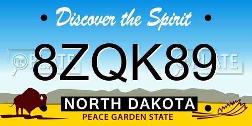 8ZQK89 North Dakota License Plate