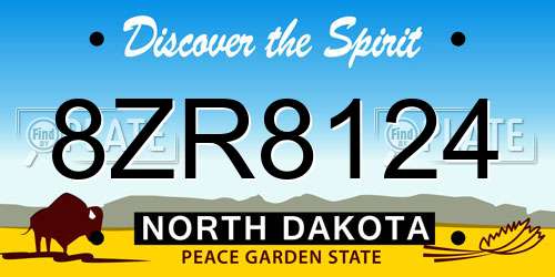 8ZR8124 North Dakota License Plate