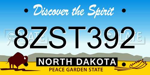 8ZST392 North Dakota License Plate