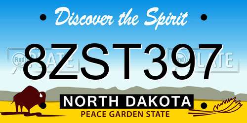 8ZST397 North Dakota License Plate