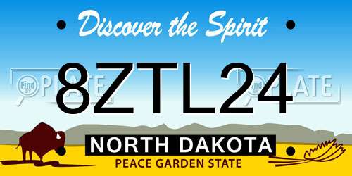 8ZTL24 North Dakota License Plate