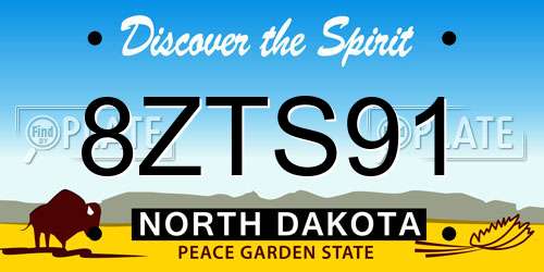 8ZTS91 North Dakota License Plate
