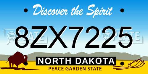 8ZX7225 North Dakota License Plate