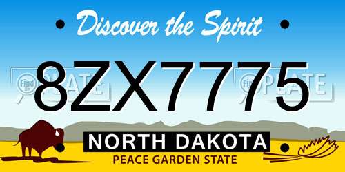 8ZX7775 North Dakota License Plate