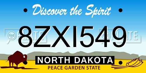 8ZXI549 North Dakota License Plate